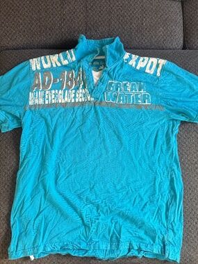 Y2K men’s collared layered shirt